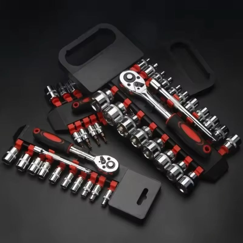 1/4” Ratchet Socket Wrench Set, 13PCS Metric for Car & Motorcycle Repair