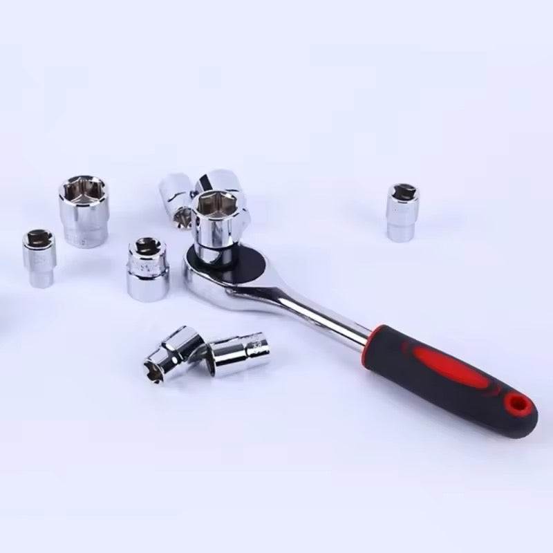 1/4” Ratchet Socket Wrench Set, 13PCS Metric for Car & Motorcycle Repair