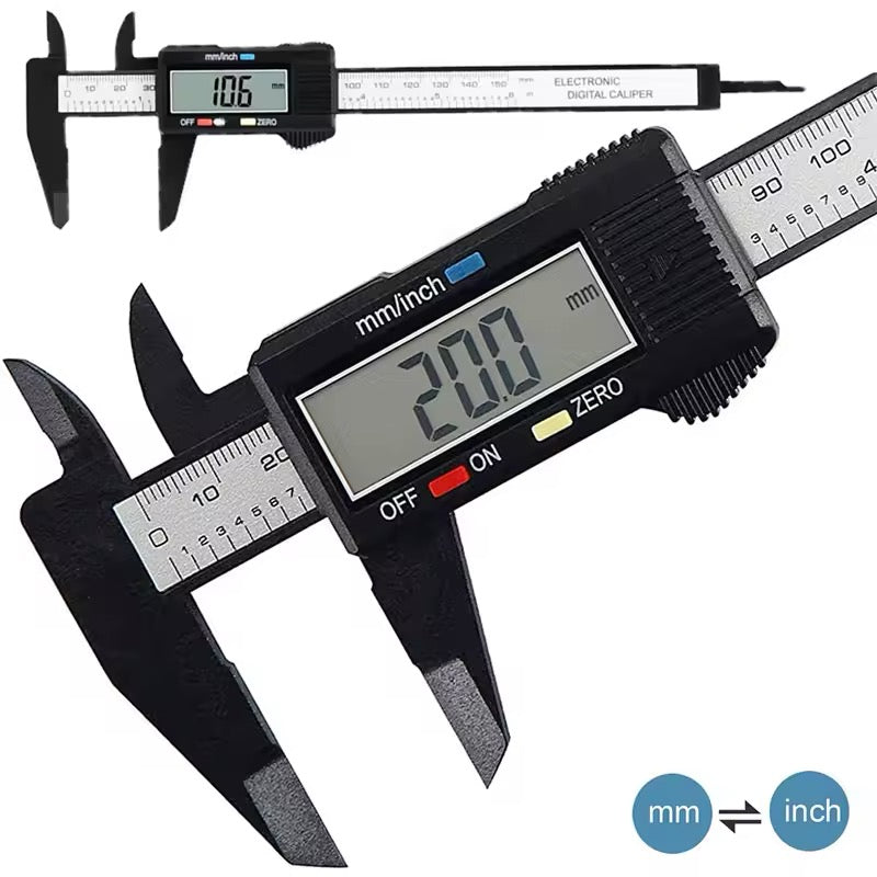 150mm/100mm Digital Vernier Caliper - Carbon Fiber Micrometer Gauge