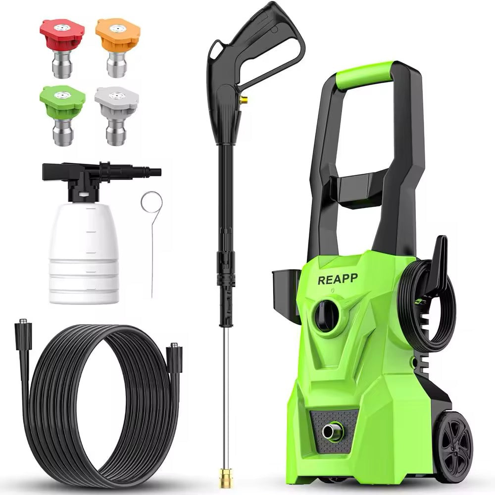 3000 PSI Electric Pressure Washer with Foam Cannon & 4 Quick Connect Nozzles